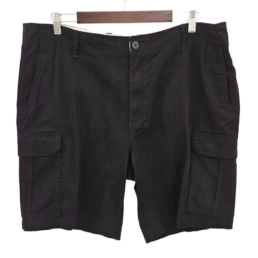 George At‎ The Knee Cargo Shorts Black Soot 6 Pocket Design Stretch Sz 38 40 NEW
